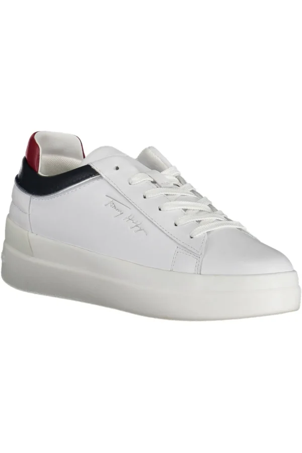 Tommy Hilfiger Women's White Leather Women Sneaker