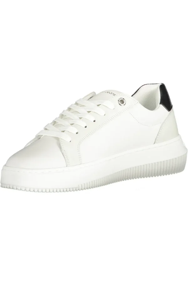 Calvin Klein Women's White Leather Women Sneaker