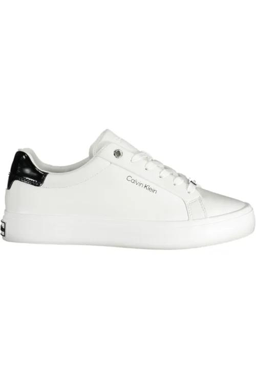 Calvin Klein Women's White Leather Women Sneaker