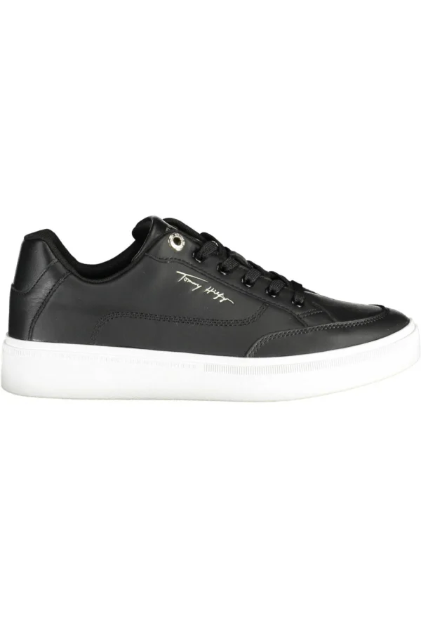 Tommy Hilfiger Women's Black Leather Women Sneaker