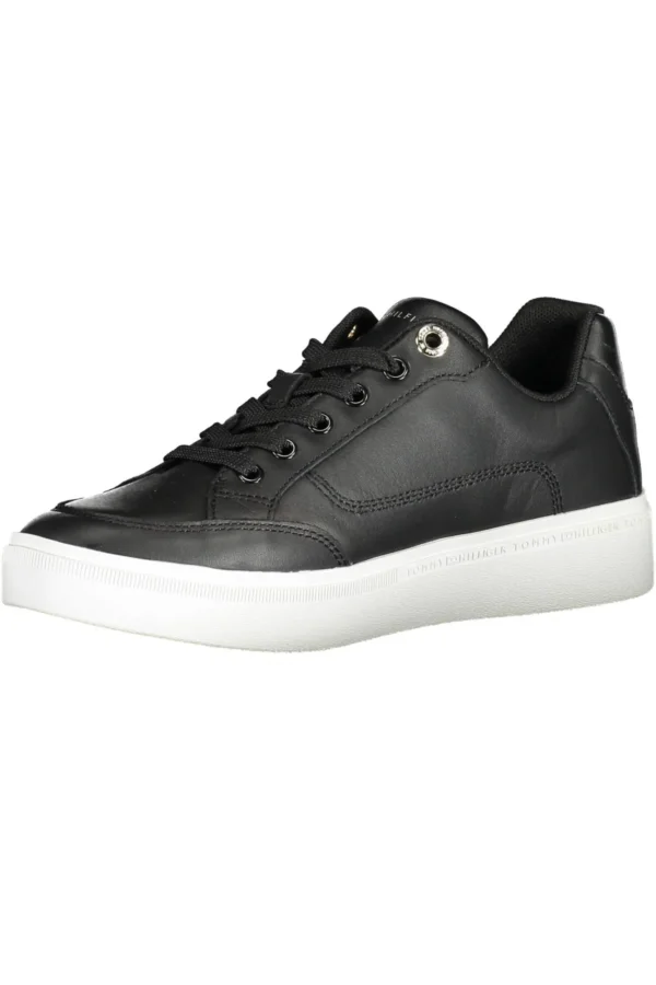 Tommy Hilfiger Women's Black Leather Women Sneaker