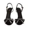 Dolce & Gabbana Women's Elegant Black Viscose Ankle Strap Sandals with Crystals