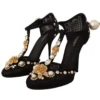 Dolce & Gabbana Women's Elegant Embellished T-Strap Heels Sandals