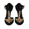 Dolce & Gabbana Women's Elegant Embellished T-Strap Heels Sandals