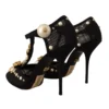 Dolce & Gabbana Women's Elegant Embellished T-Strap Heels Sandals