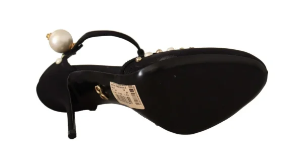 Dolce & Gabbana Women's Elegant Embellished T-Strap Heels Sandals