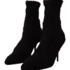 Dolce & Gabbana Women's Elegant Black Mid-Calf Viscose Boots