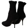 Dolce & Gabbana Women's Elegant Black Mid-Calf Viscose Boots