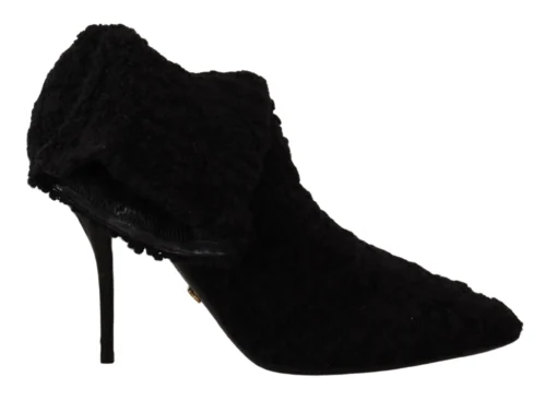 Dolce & Gabbana Women's Elegant Black Mid-Calf Viscose Boots