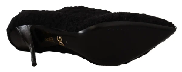 Dolce & Gabbana Women's Elegant Black Mid-Calf Viscose Boots