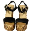 Dolce & Gabbana Women's Baroque Velvet Heels in Black and Gold