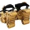 Dolce & Gabbana Women's Baroque Velvet Heels in Black and Gold