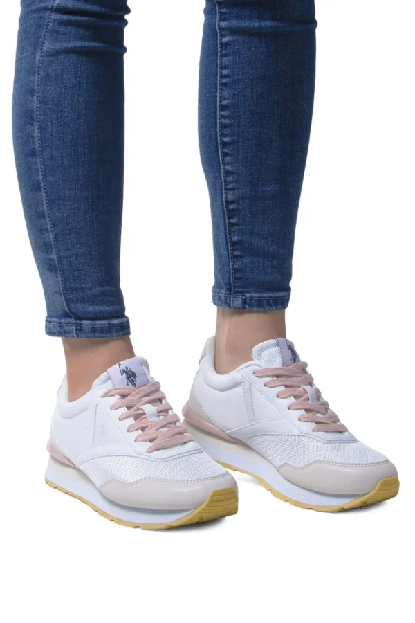 U.S. POLO ASSN. Women's White Polyester Women Sneaker