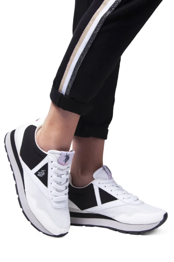 U.S. POLO ASSN. Women's White Polyester Women Sneaker