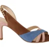 GIA COUTURE Women's Chic Multicolor Suede Slingback Heel Sandals