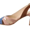 GIA COUTURE Women's Chic Multicolor Suede Slingback Heel Sandals