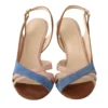 GIA COUTURE Women's Chic Multicolor Suede Slingback Heel Sandals