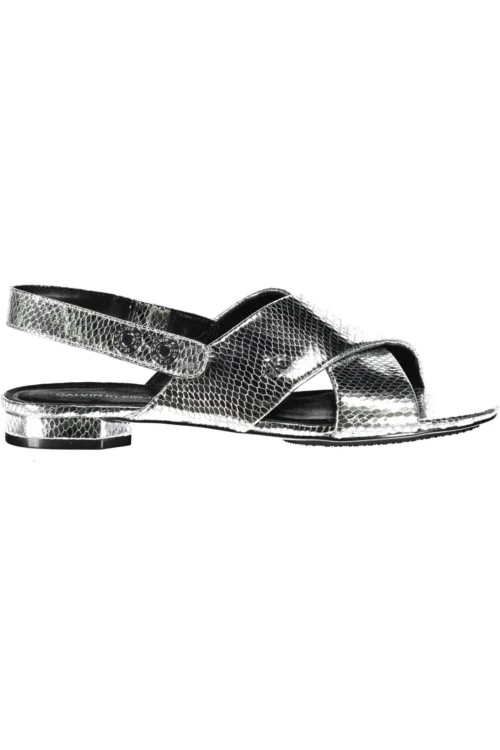 Calvin Klein Women's Silver Rubber Women Sandal