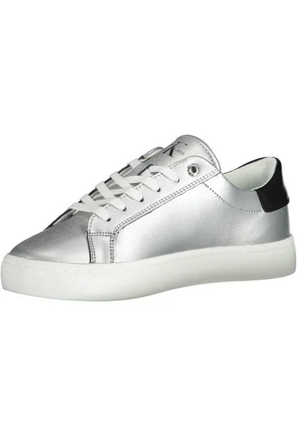 Calvin Klein Women's Silver Cotton Women Sneaker