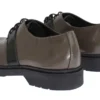 AI_ Women's Elegant Gray Brown Leather Lace-up Shoes