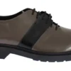 AI_ Women's Elegant Gray Brown Leather Lace-up Shoes
