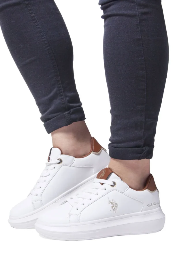 U.S. POLO ASSN. Women's White Polyester Women Sneaker