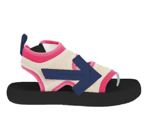 Off-White Women's Fuchsia Neoprene Suede Sandals