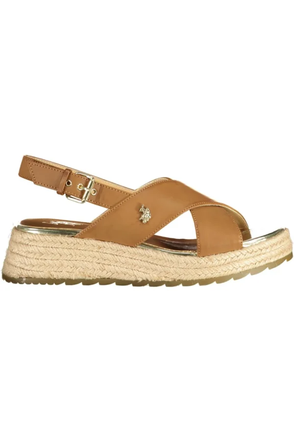 U.S. POLO ASSN. Women's Brown Eco Leather Women Sandal