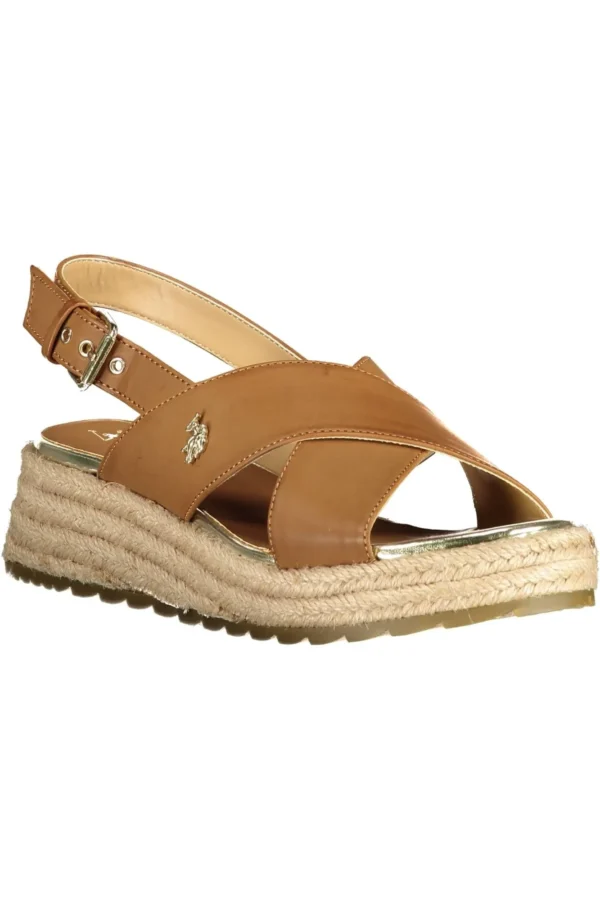 U.S. POLO ASSN. Women's Brown Eco Leather Women Sandal