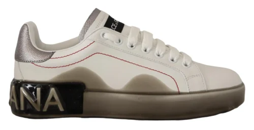 Dolce & Gabbana Women's Elegant White Leather Sneakers