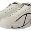Dolce & Gabbana Women's Elegant White Gold Portofino Sneakers