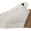 Dolce & Gabbana Women's Elegant White Gold Portofino Sneakers