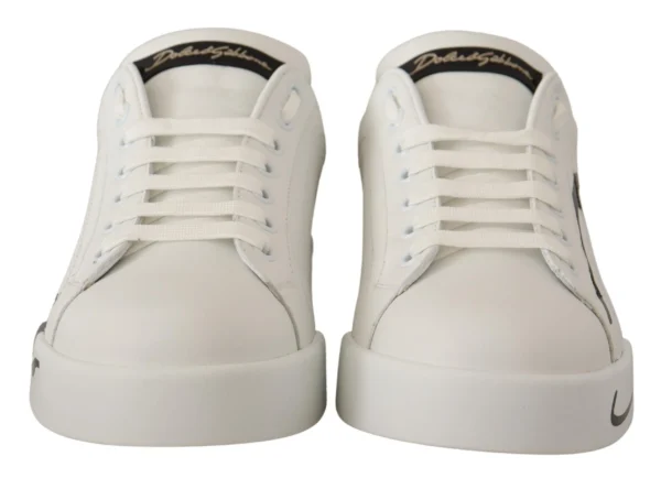 Dolce & Gabbana Women's Elegant White Gold Portofino Sneakers