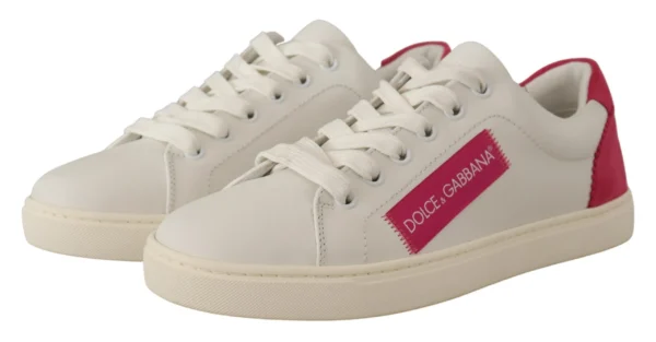 Dolce & Gabbana Women's Elegant White Leather Low-Top Sneakers