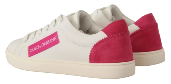 Dolce & Gabbana Women's Elegant White Leather Low-Top Sneakers