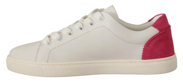 Dolce & Gabbana Women's Elegant White Leather Low-Top Sneakers