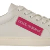 Dolce & Gabbana Women's Elegant White Leather Low-Top Sneakers