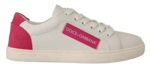 Dolce & Gabbana Women's Elegant White Leather Low-Top Sneakers