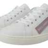 Dolce & Gabbana Women's Chic White Pink Leather Low-Top Sneakers