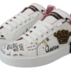 Dolce & Gabbana Women's Queen Crown Chic Leather Sneakers