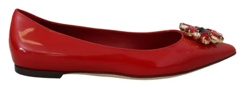 Dolce & Gabbana Women's Red Suede Crystal Loafers - Exquisite Elegance