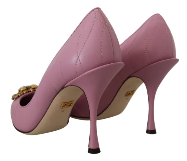 Dolce & Gabbana Women's Devotion Leather Heels in Pink