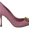 Dolce & Gabbana Women's Devotion Leather Heels in Pink