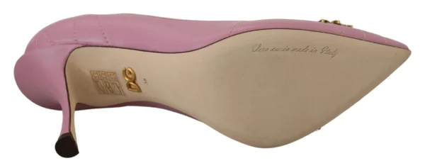 Dolce & Gabbana Women's Devotion Leather Heels in Pink