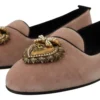Dolce & Gabbana Women's Elegant Pink Velvet Devotion Loafers