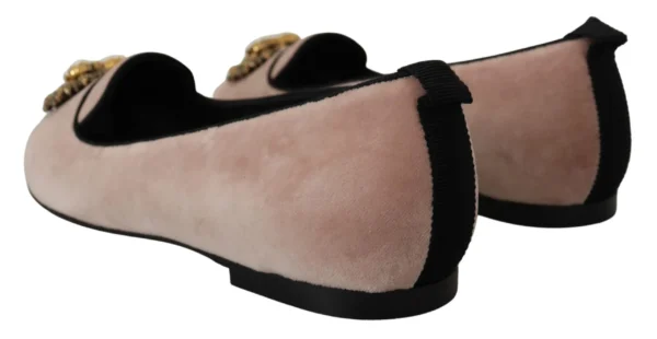 Dolce & Gabbana Women's Elegant Pink Velvet Devotion Loafers