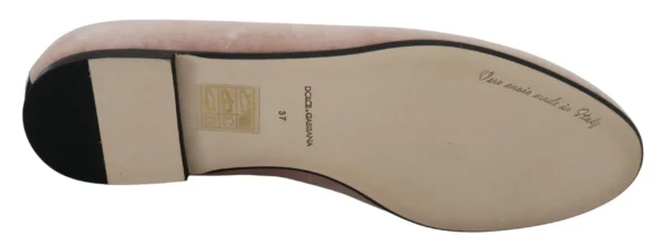 Dolce & Gabbana Women's Elegant Pink Velvet Devotion Loafers