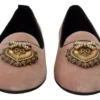 Dolce & Gabbana Women's Elegant Pink Velvet Devotion Loafers