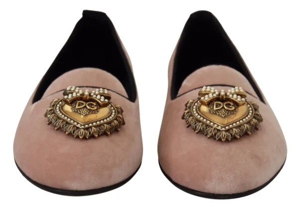 Dolce & Gabbana Women's Elegant Pink Velvet Devotion Loafers