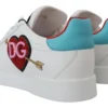 Dolce & Gabbana Women's Elegant White Portofino Leather Sneakers